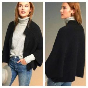 Anthropologie Moth Carey black 3/4 sleeve sweater blazer jacket XS